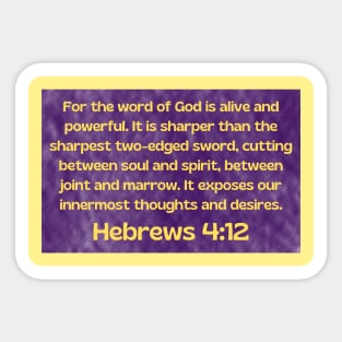 Bible Verse Hebrews 4:12 Sticker